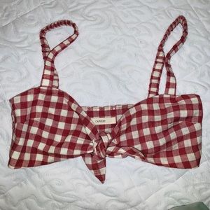 Capuletloulou Gingham Crop Top (revolve)